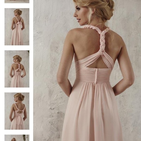 CHRISTINA WU Short Chiffon Dress Petal Pink‎ Womens Size 10 Blush Pastel Wedding - Picture 4 of 16